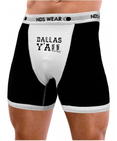 TooLoud Dallas Y'all - Boots - Texas Pride Mens Boxer Brief Underwear - Black-with-white - C411V5CA3ZZ $35.12 Boxer Briefs