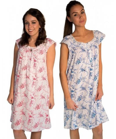 2 Pack of Nightgown Sleepwear Dress with Rose-Print - Medium to 2XL Available (0077) - Pack a - CH18DZK8MZ9 $31.67 Nightgowns...