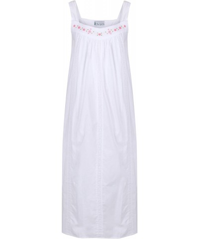 Nightgown 100% Cotton Sleeveless + Pockets Meghan - White - CT18DWIDHG7 $73.21 Nightgowns & Sleepshirts