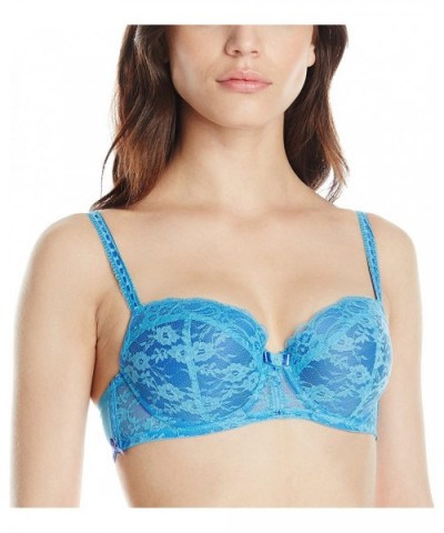 Boudoir Push Up Bra | Lace | Seamless | Comfort - Tahiti Blue - C211T7TP359 $31.27 Bras