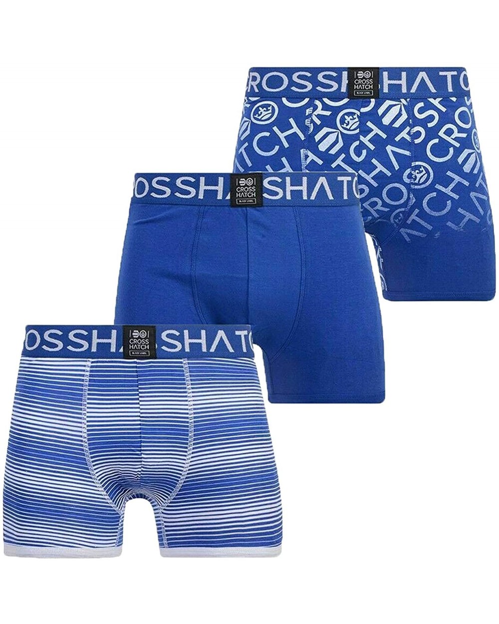 Men's Stylish Crosshatch 3 Packs Boxer - White/Blue - Formbee - CV18ZN4MNAH $40.97 Boxers