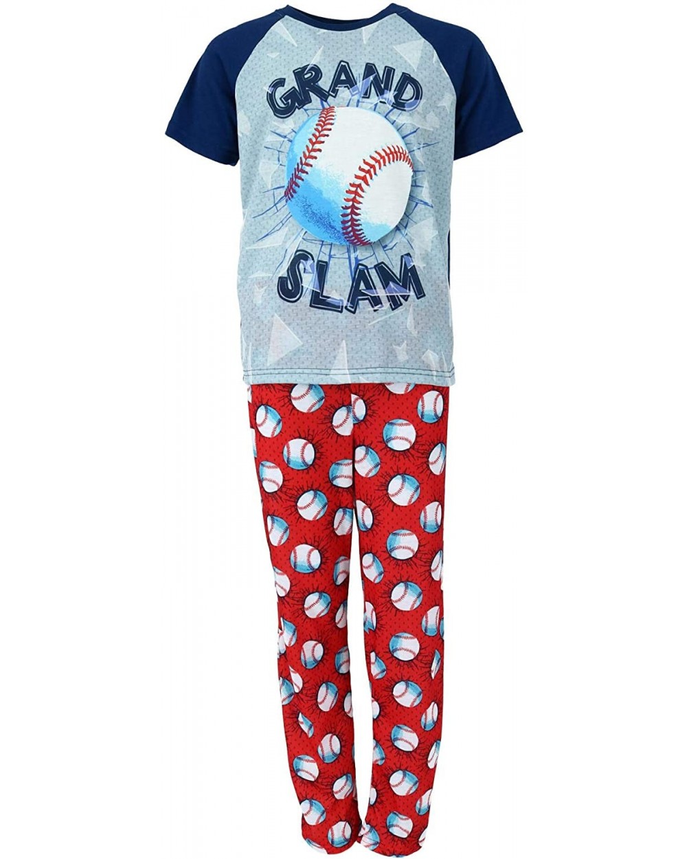 Boy's Raglan Sleeve Tee and Pant Pajamas - Baseball - C512H3TAA2N $30.84 Panties