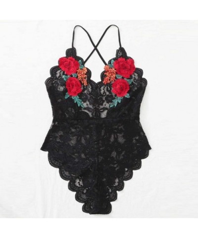 Women Lingerie Set Bodysuit Mini Babydoll Sleepwear Underwear by Jushye - Black - CI19CSXTC7W $22.32 Accessories