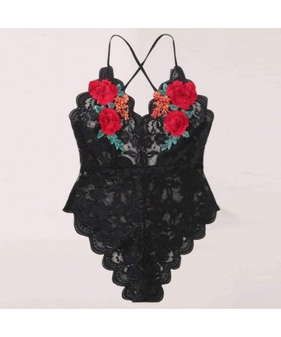 Women Lingerie Set Bodysuit Mini Babydoll Sleepwear Underwear by Jushye - Black - CI19CSXTC7W $22.32 Accessories