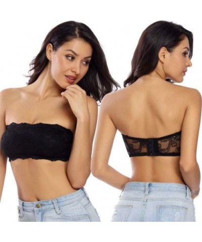 LaxChic Lace Bra Lace wrap Chest Women Strapless Lace Tube Top - Beige - CT197ZT34AH $23.57 Bras