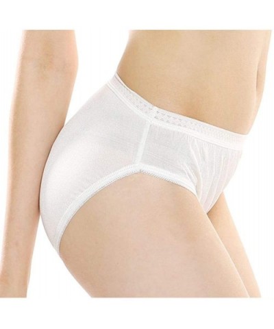 Women's 100% Silk Knitted Midrise Panties Briefs - White - C111MYFVCQ7 $26.41 Panties