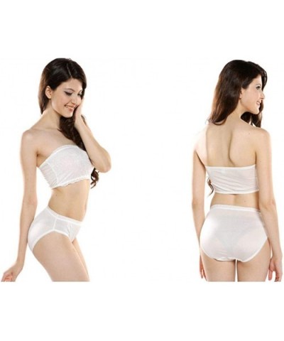 Women's 100% Silk Knitted Midrise Panties Briefs - White - C111MYFVCQ7 $26.41 Panties