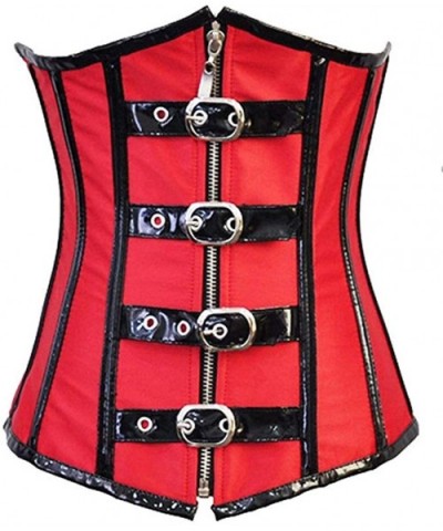 Women's&Lady's Sexy PU Leather Halter Shoulder Straps Underbust Top Overbust Corset Waistcoat Vest - Red 3 - CG18L52Z0YS $58....