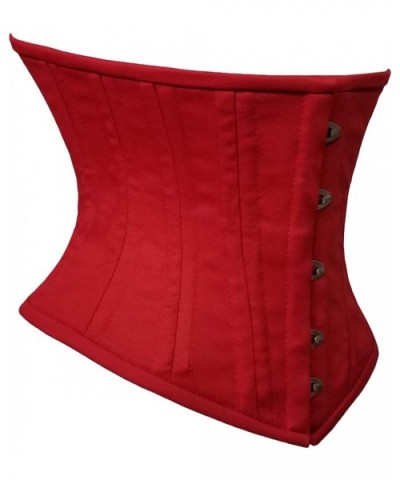 Heavy Duty 26 Double Steel Boned Waist Training Underbust Tight Shaper Corset 8802 - Red Cotton (Short Or Normal Torso-fit We...