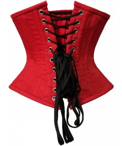 Heavy Duty 26 Double Steel Boned Waist Training Underbust Tight Shaper Corset 8802 - Red Cotton (Short Or Normal Torso-fit We...