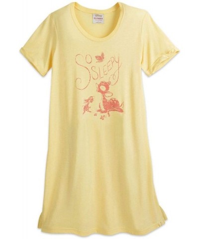 Women's Disney Jersey Short Sleeve Oversized Sleep Tee - Ivory Bambi - CZ12O5QN9TB $56.89 Nightgowns & Sleepshirts