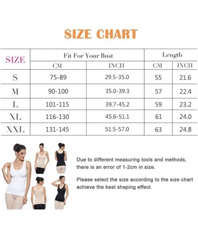 Women's Cami Shaper Tank Top with Built in Bra Removable 2 Packs - Black-white - CT18GNG4ZNH $40.32 Shapewear