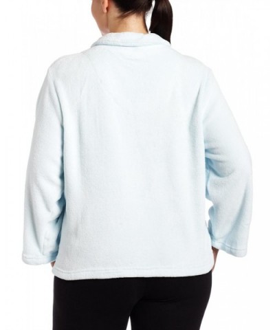 Womens Plus-Size Bed Jacket With Peter Pan Collar- Light Blue- 1X - CP1154WEL2T $62.83 Robes