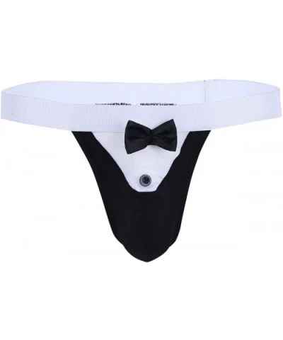 Men's Sexy Waiter Tuxedo G-String Thongs Bow Tie Bikini Briefs Underwear Jockstraps - CV18QXN079Y $22.09 G-Strings & Thongs