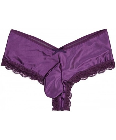 Men's Sissy Pouch Criss-Cross Lingerie Sexy Panty G-String Crossdress Underwear - Purple - C719D3DCY7K $14.84 Briefs