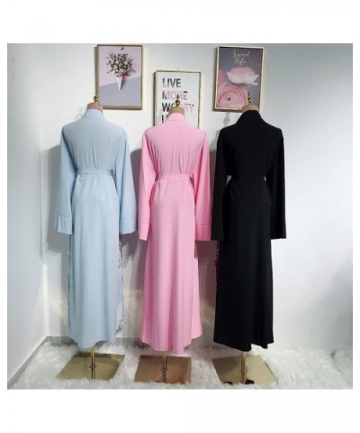 Elegant Muslim Dresses for Women Long Dress Women Abaya Dress Islamic National Robe - Light Blue - C819DO84MXL $57.66 Robes