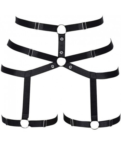 Women's Punk Leg Harness Garter Belt Body Elastic Strappy Thigh Waist Stockings Suspender Gothic Harajuku Garters - Black - C...