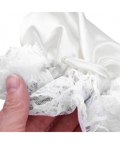 Men's Silky Satin Drawstring Pouch Panties Ruffled Chastity C-String Crossdress Underwear - White - CC19DA4ZYZ4 $22.90 Briefs