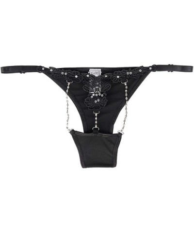 String Sexy Diamond Black Hollow Out Low Waist Thong Pants G-String Panties - White G String Sexy - CH190ON2MZS $24.38 Panties