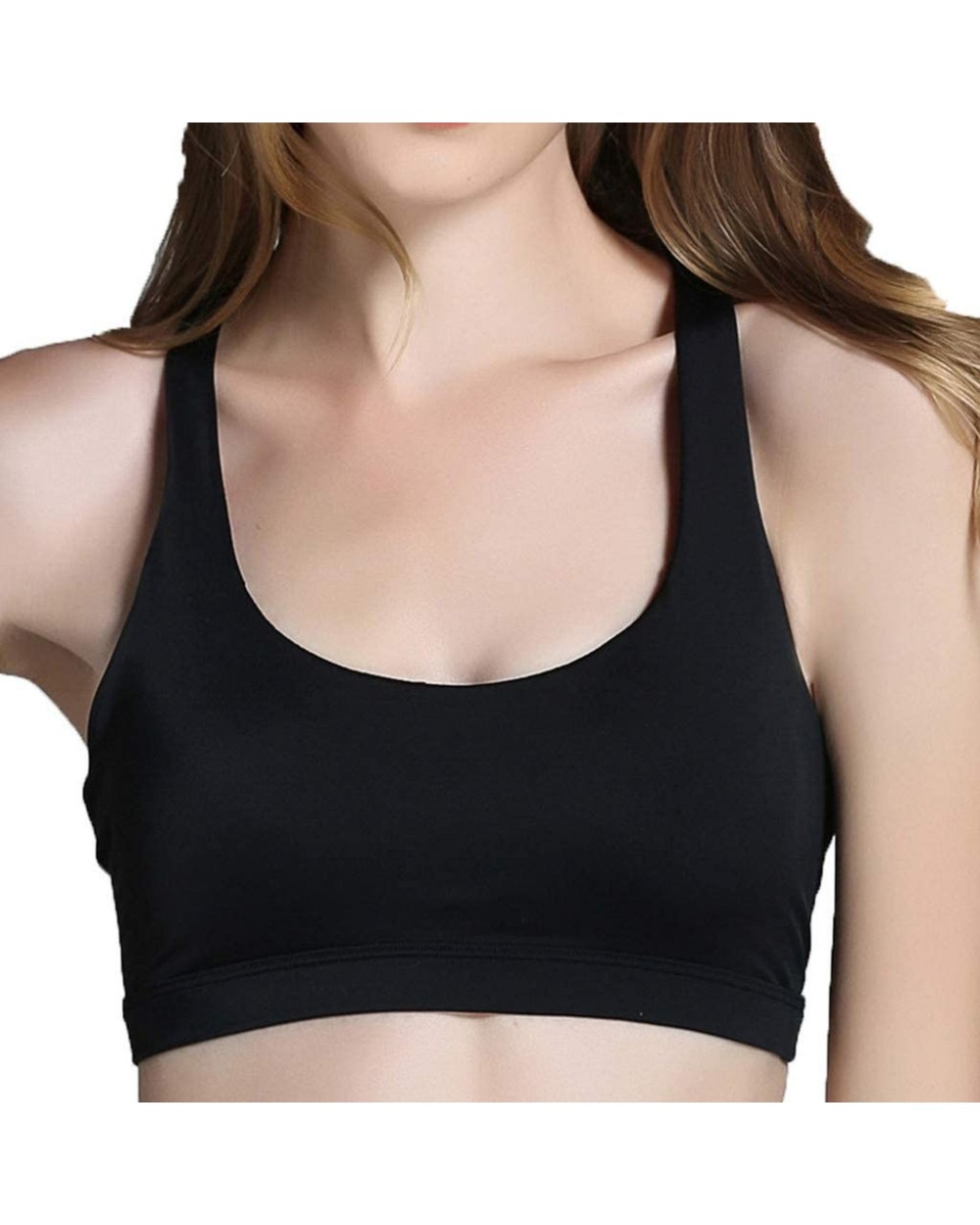 Sleepwear 2020 Popular No Steel Ring Womens-Pure Color Wireless Sports Bra Zipper Underwear Quakeproof - Black9284 - CV18RUAC...