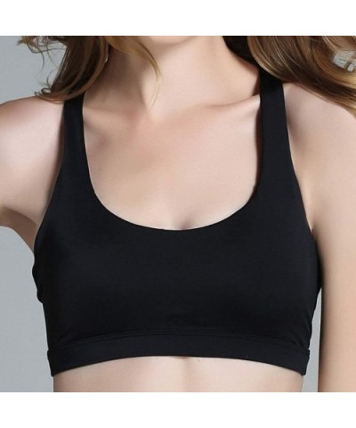 Sleepwear 2020 Popular No Steel Ring Womens-Pure Color Wireless Sports Bra Zipper Underwear Quakeproof - Black9284 - CV18RUAC...