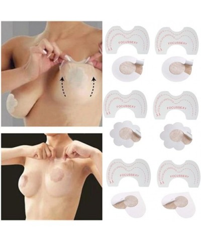 10 Pcs Petal Tops Disposable Style Nipple Pasties Nippleless Cover and 10 Pcs Bra Lift Tape - Flower Shape + Bra Lift Tape - ...