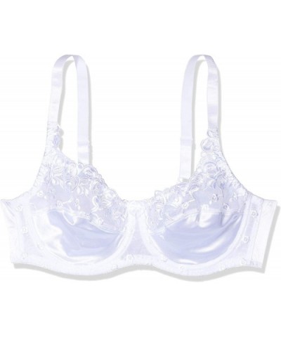 Underwired Satin Lace Full Cup Everday Bra White Black Ivory Skin 87543 - White - CZ1121AZVKH $30.00 Bras