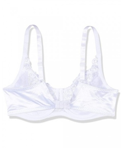 Underwired Satin Lace Full Cup Everday Bra White Black Ivory Skin 87543 - White - CZ1121AZVKH $30.00 Bras