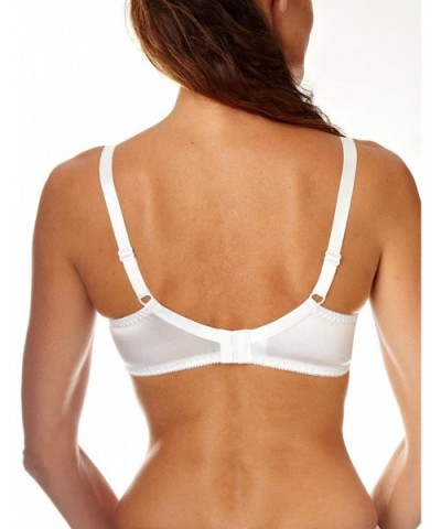 Underwired Satin Lace Full Cup Everday Bra White Black Ivory Skin 87543 - White - CZ1121AZVKH $30.00 Bras