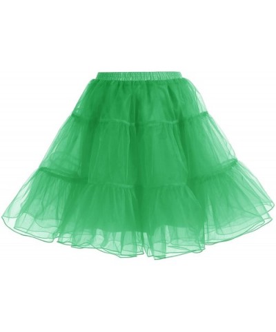 Women's Vintage Rockabilly Petticoat Skirt Tutu 1950s Underskirt - Green - C3182IXYYEG $21.64 Slips