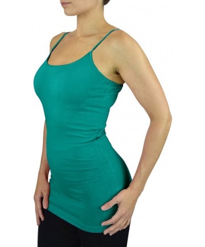 Women's Camisole Spaghetti Strap Tank Top Plus and Regular - Soft Teal - C711Y7LHAHP $13.57 Camisoles & Tanks