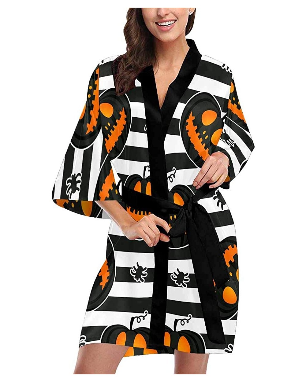 Custom Hipster Guitar Pizza Cartoon Women Kimono Robes Beach Cover Up for Parties Wedding (XS-2XL) - Multi 4 - C3194S4SGH4 $7...