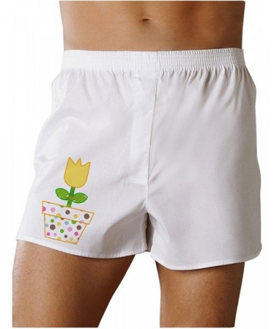 Easter Tulip Design - Yellow Boxers Shorts - White - CJ11VP7YE01 $38.71 Boxers