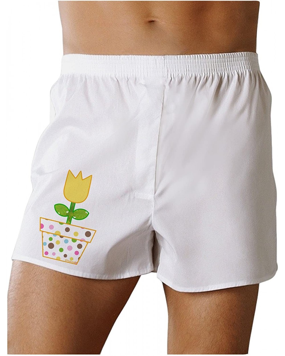 Easter Tulip Design - Yellow Boxers Shorts - White - CJ11VP7YE01 $38.71 Boxers