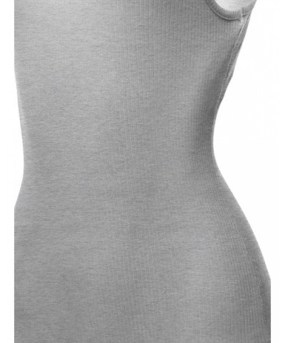 Women's Solid Ribbed High Neck Bodysuit - Aawbsv0005 Heather Grey - CS18E6OYUCY $18.89 Shapewear