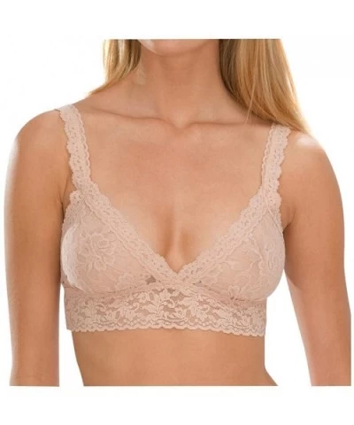 Signature Lace Crossover Bralette - Chai - CA111R98QY7 $71.54 Bras