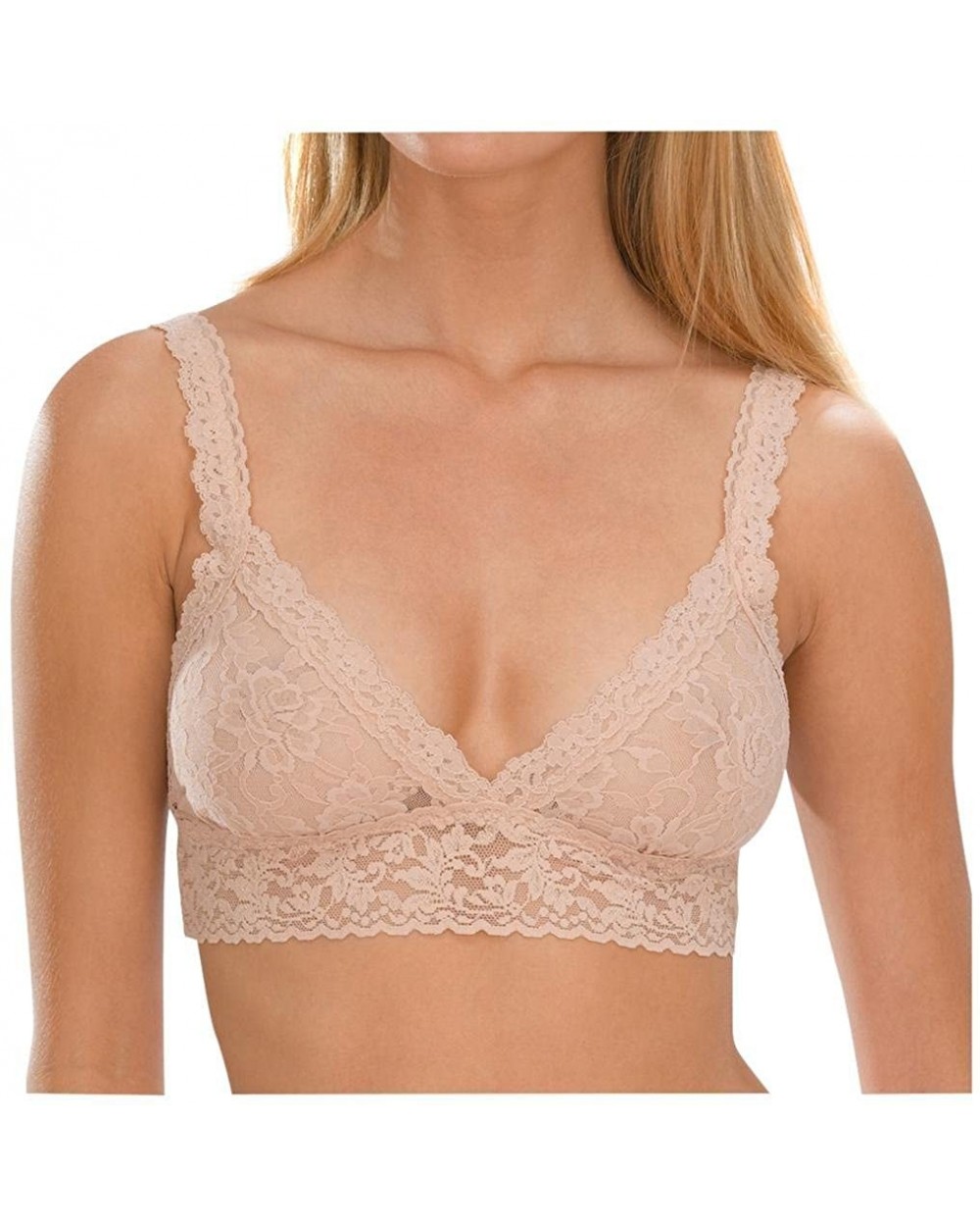 Signature Lace Crossover Bralette - Chai - CA111R98QY7 $71.54 Bras