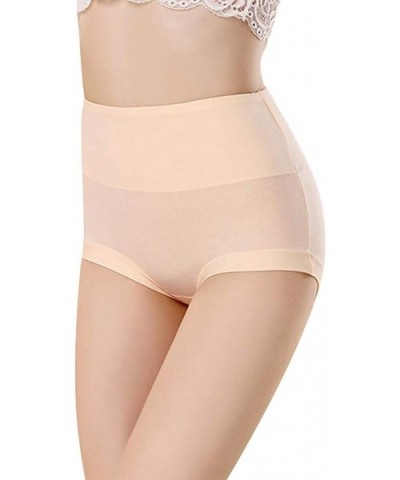 Women's Cotton Underwear High Waist Full Coverage Brief Panties Multi Pack 4 - Grey&white - CT18L4T7YQ8 $23.46 Panties