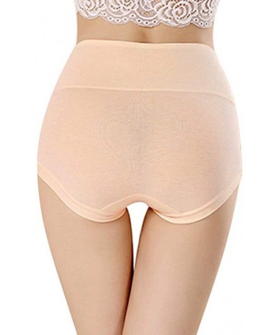 Women's Cotton Underwear High Waist Full Coverage Brief Panties Multi Pack 4 - Grey&white - CT18L4T7YQ8 $23.46 Panties