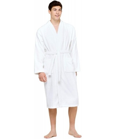 Terry Cloth Robes for Women and Men 100% Turkish Cotton Kimono Womens Robe Mens Bathrobe | White Velour- XX-Large - White - C...