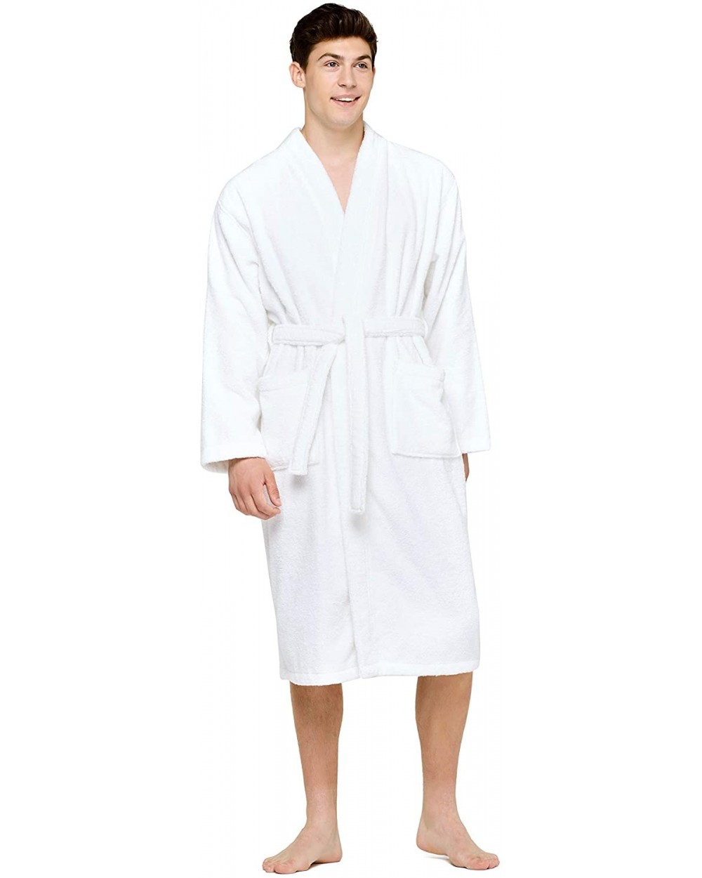 Terry Cloth Robes for Women and Men 100% Turkish Cotton Kimono Womens Robe Mens Bathrobe | White Velour- XX-Large - White - C...