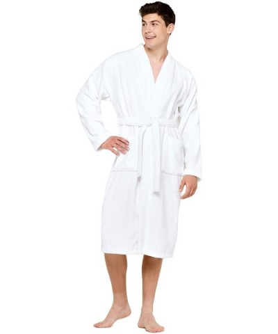 Terry Cloth Robes for Women and Men 100% Turkish Cotton Kimono Womens Robe Mens Bathrobe | White Velour- XX-Large - White - C...