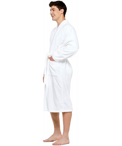 Terry Cloth Robes for Women and Men 100% Turkish Cotton Kimono Womens Robe Mens Bathrobe | White Velour- XX-Large - White - C...