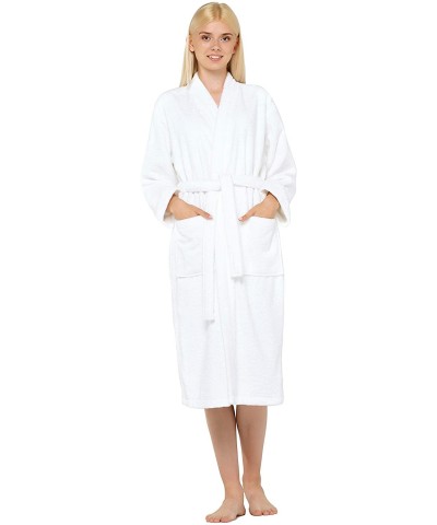 Terry Cloth Robes for Women and Men 100% Turkish Cotton Kimono Womens Robe Mens Bathrobe | White Velour- XX-Large - White - C...