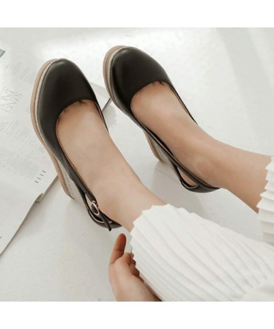 Women's Wedge Pumps Fashion Weaving Platform Buckle Sandals Pointed Toe Shoes - Black - CG196I8E67R $55.14 Baby Dolls & Chemises