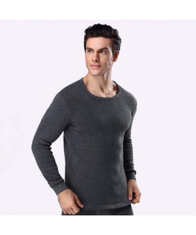 Men's Thermal Underwear Set- Fleece Lined Long Johns- Winter Base Layer Top & Bottom Sets for Men - Light Gray - CN193IKG7UH ...