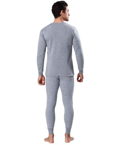 Men's Thermal Underwear Set- Fleece Lined Long Johns- Winter Base Layer Top & Bottom Sets for Men - Light Gray - CN193IKG7UH ...