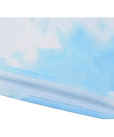 Women Pajamas Set Tie Dye Print T-Shirts Top Shorts2-Piece Sleepwear Loungewear - Light Blue - CA19CS9TDO3 $33.52 Sets