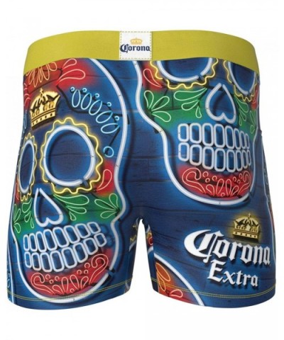 Men's Dia de los Muertos Corona Boxers - CQ18GO8K9AU $25.16 Boxers