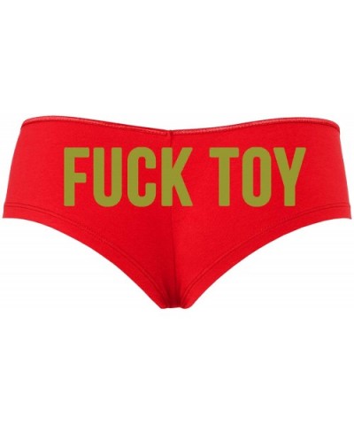 Fucktoy Fuck Toy Boyshort Owned BDSM Slut Panties DDLG - Gold - C718STH7H8C $22.03 Panties